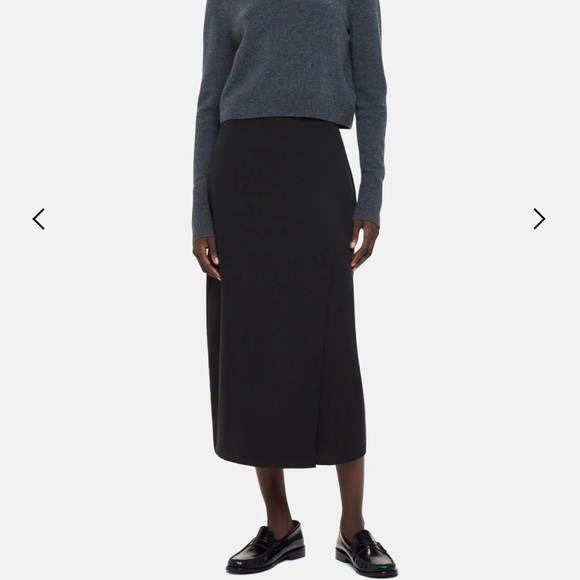 NWT Whistles Olivia Wrap Skirt Black Size 2 - Picture 1 of 16